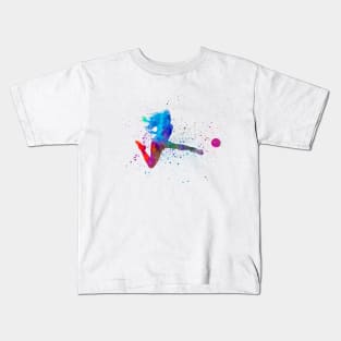 Woman footballer in watercolor Kids T-Shirt